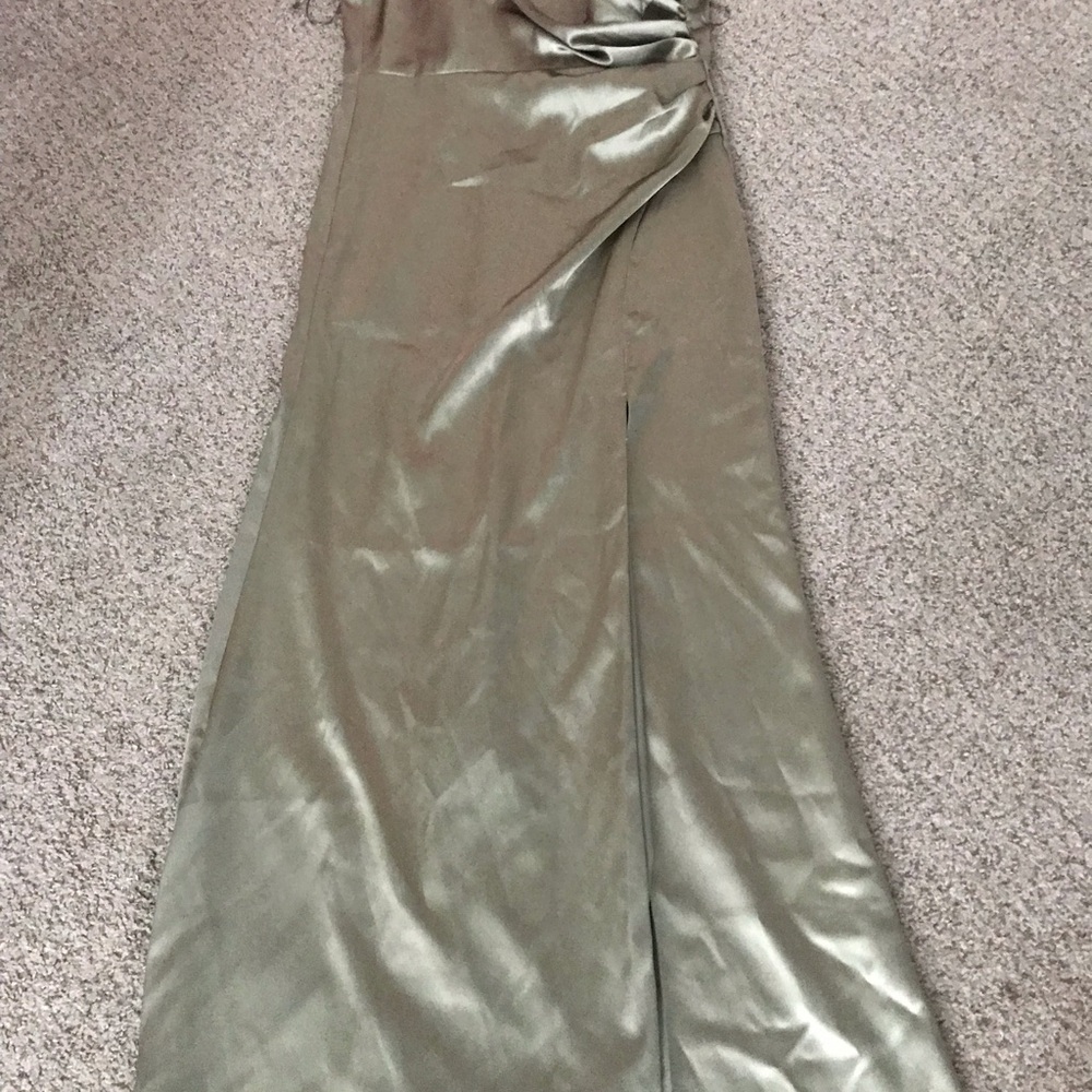Birdy Grey Satin Moss Green Wedding Dress
